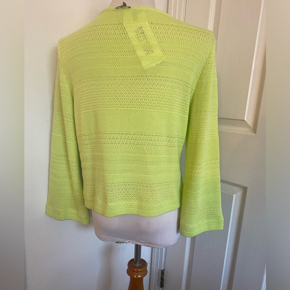 Dolcezza Lime Green Knit Cardigan - Picture 6 of 10